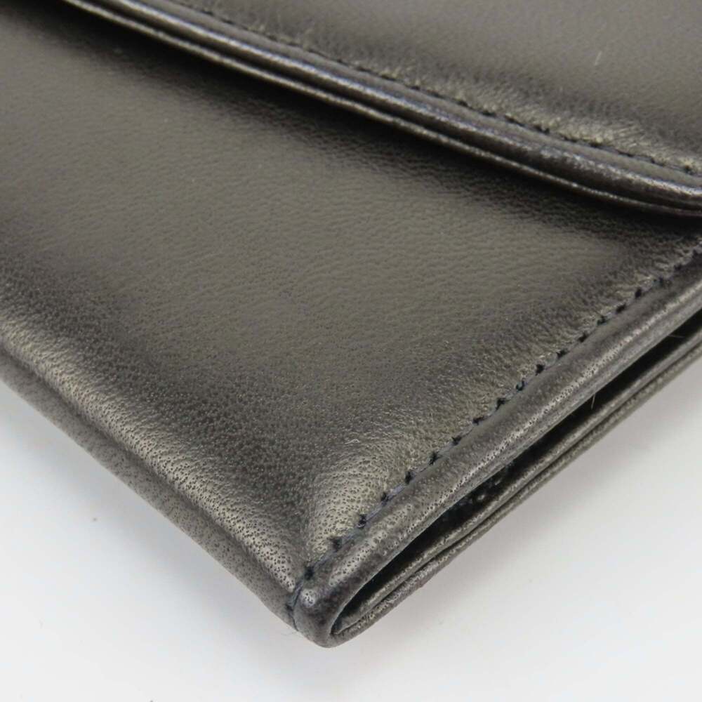 CHANEL Black Lambskin Leather Logo Wallet - Picture 9 of 16